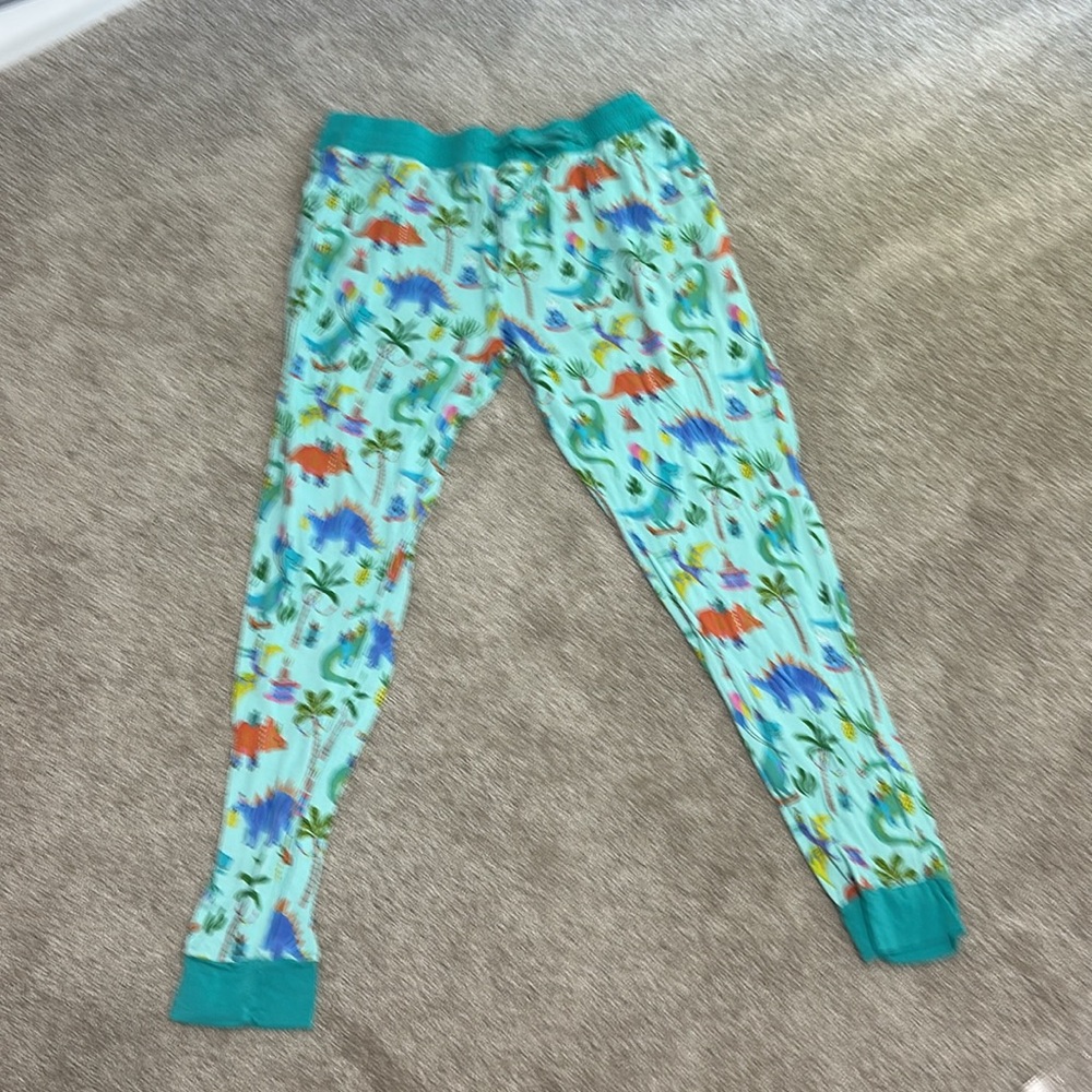 Little Sleepies Dinosaur Print Sleepwear Bottoms Multicolor - Large